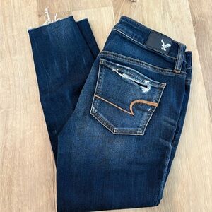 American Eagle Outfitters Dark Blue Ankle Jeans